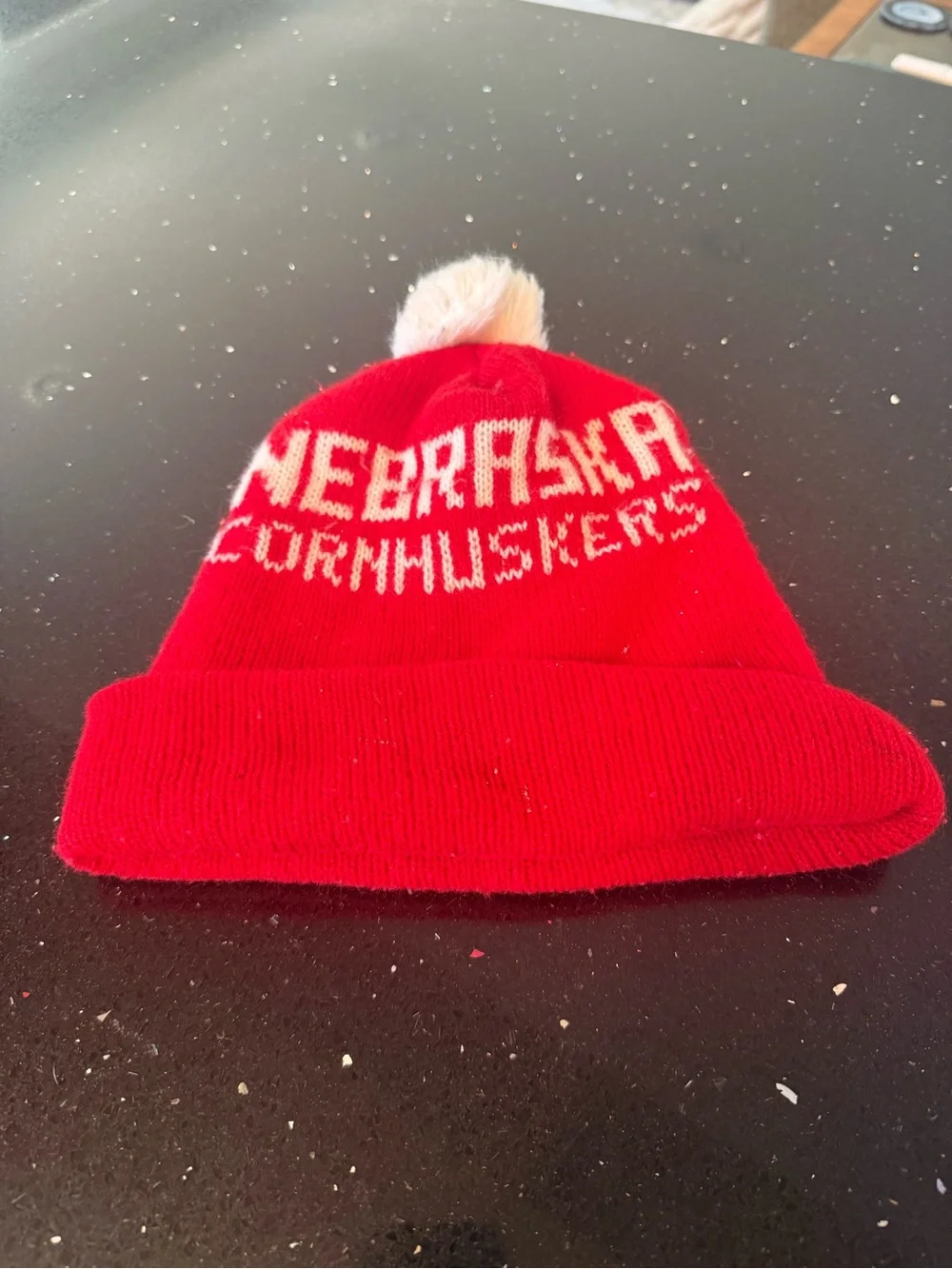 Nebraska Cornhuskers Red Pom Beanie